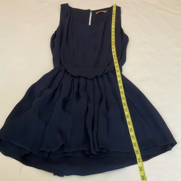 Alice + Olivia Silk Sleeveless Midi Dress Keyhole Back in Navy Size S/P - Picture 12 of 14